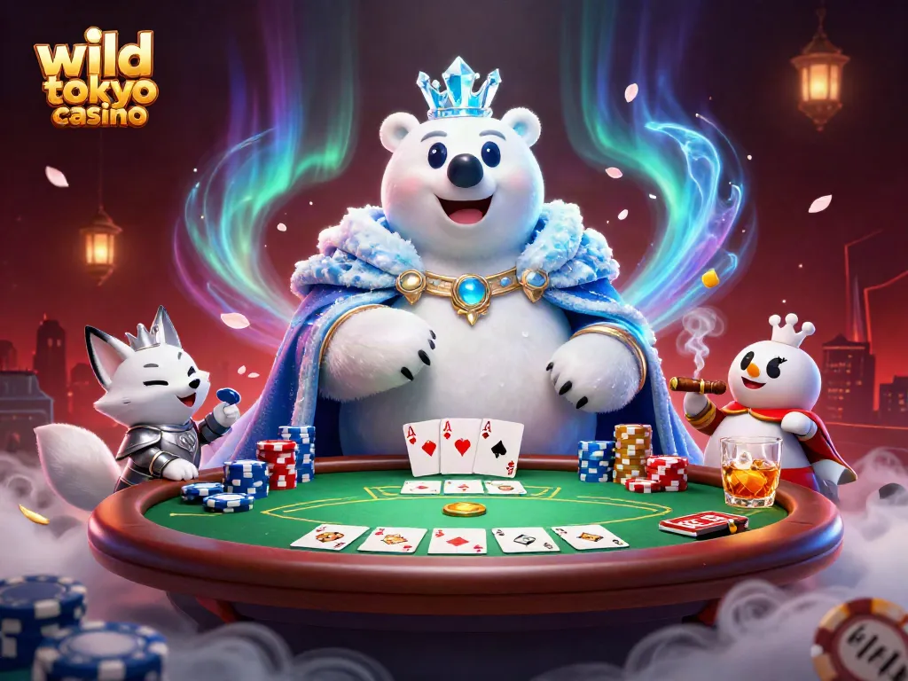 Engage with wild tokyo casino excitement through a vibrant 3D scene featuring a polar bear poker champion and stunning visuals.
